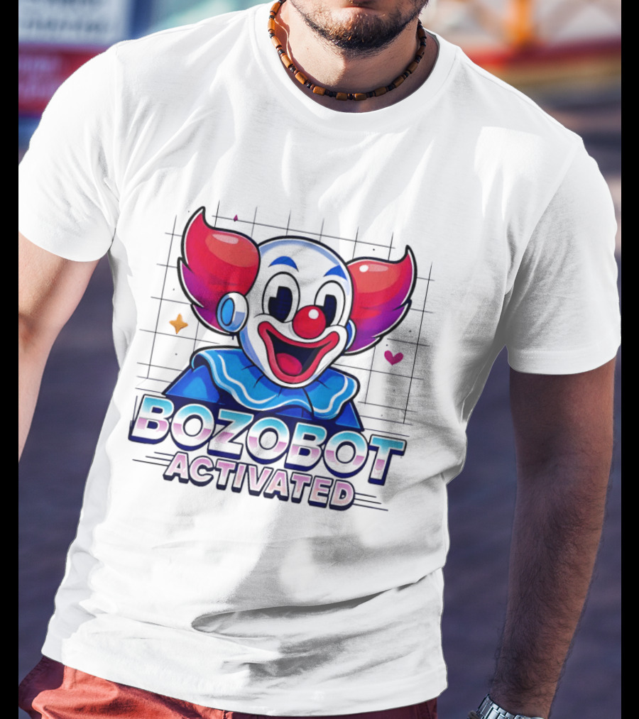 Bozo The Clown Bozobot Activated Retro Robot Clown Aesthetic T-Shirt
