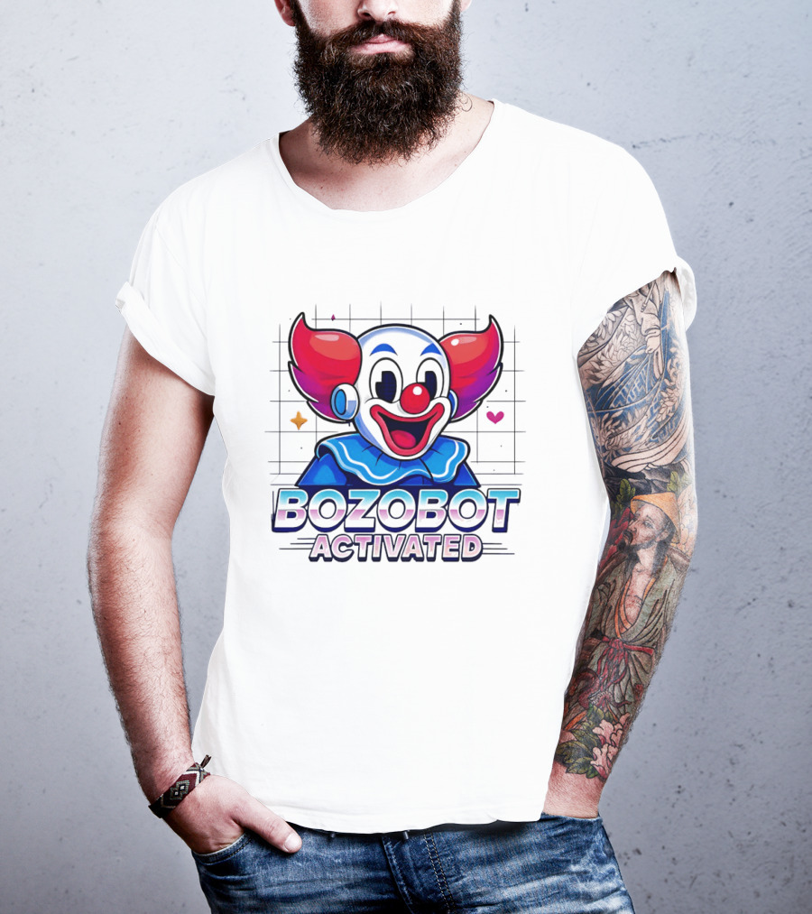 Bozo The Clown Bozobot Activated Retro Robot Clown Aesthetic T-Shirt