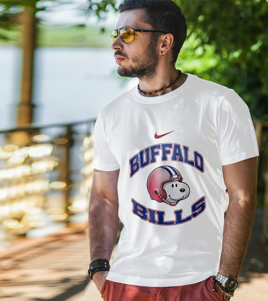 Buffalo Bills Snoopy Football 2026 Nike Collaboration T-Shirt