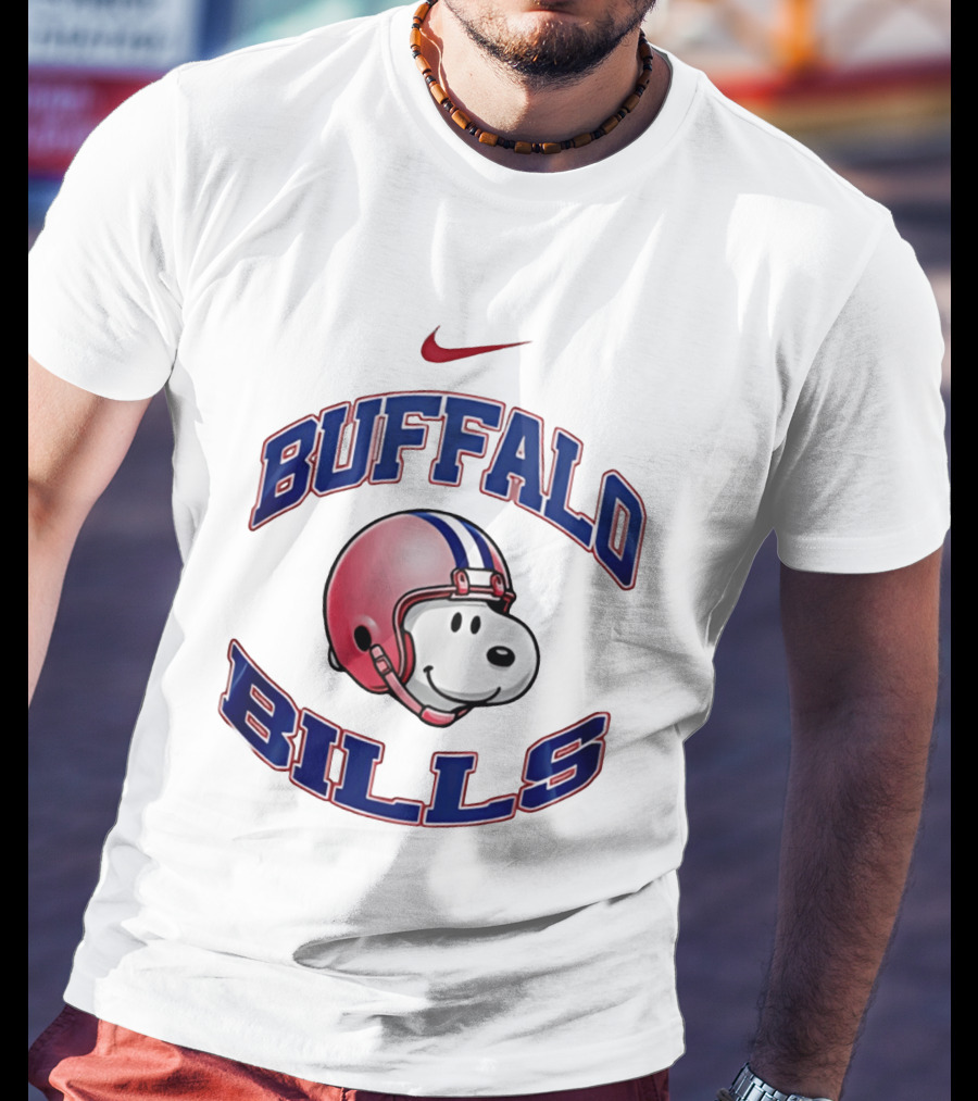 Buffalo Bills Snoopy Football 2026 Nike Collaboration T-Shirt