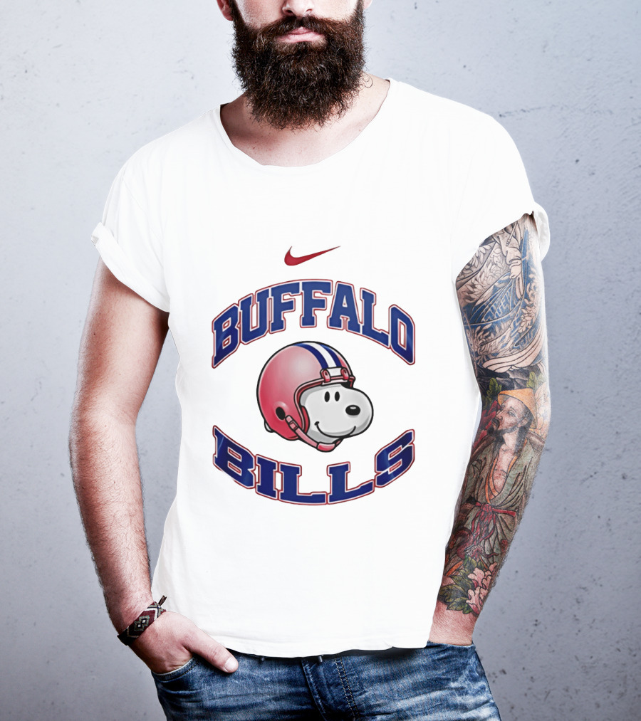 Buffalo Bills Snoopy Football 2026 Nike Collaboration T-Shirt
