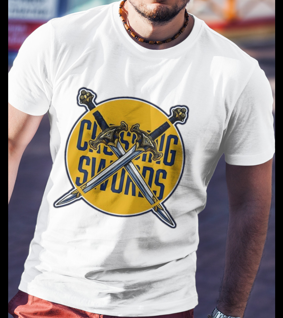 Crossing Swords Podcast Emblem Medieval Sword T-Shirt