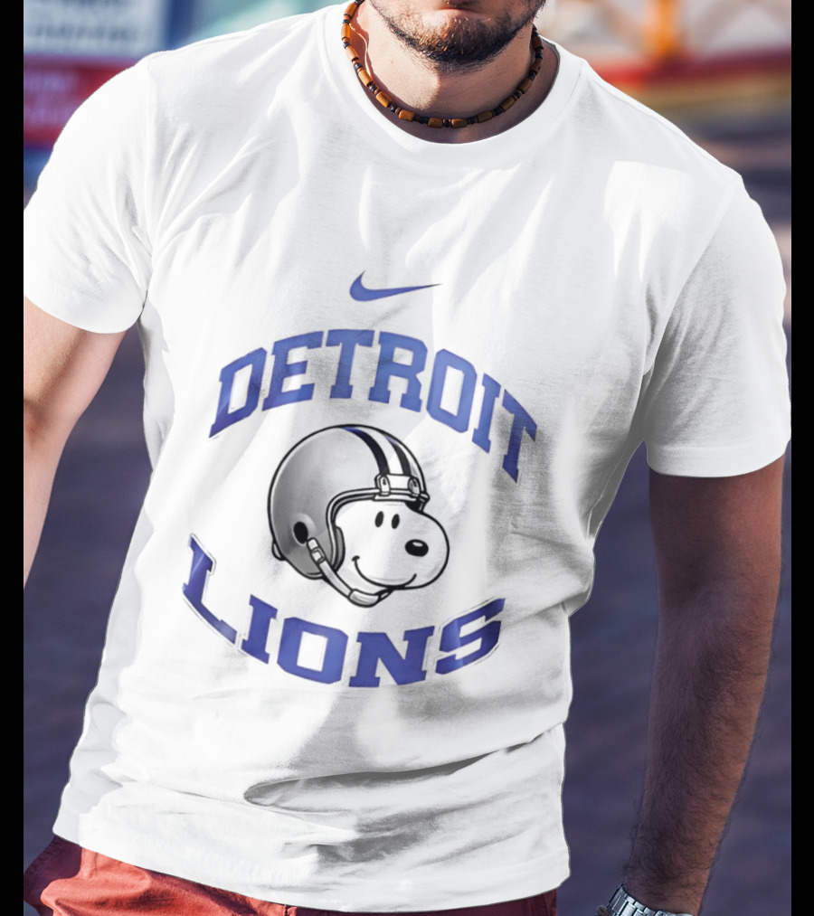 Nike Detroit Lions Snoopy Helmet 2026 T-Shirt