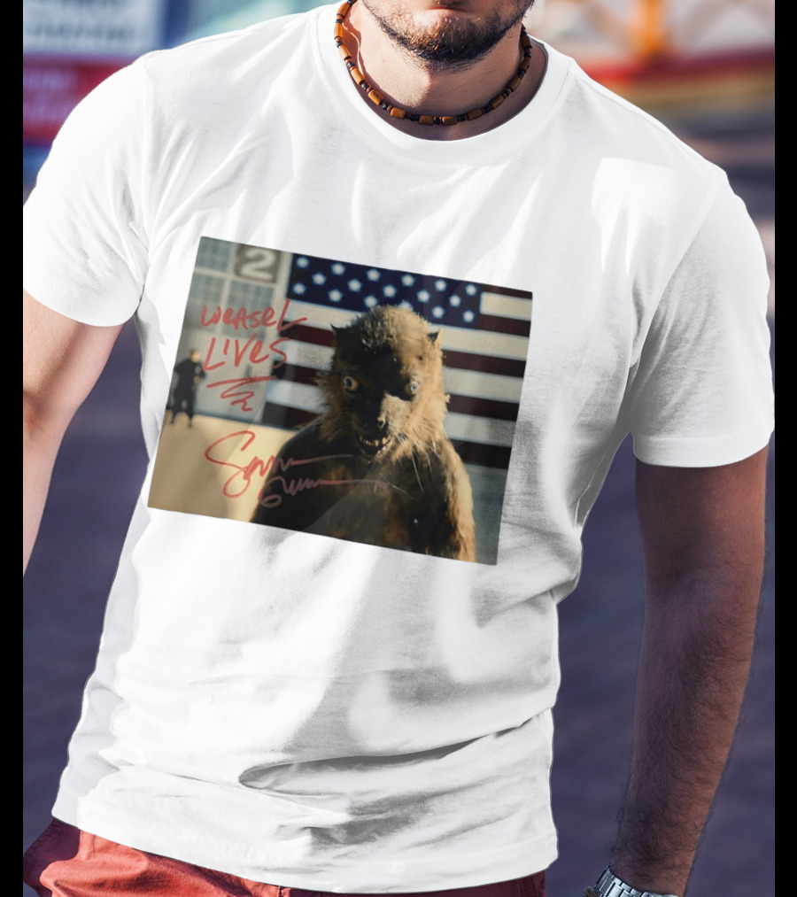Weasel Lives The Suicide Squad American Flag Scene T-Shirt