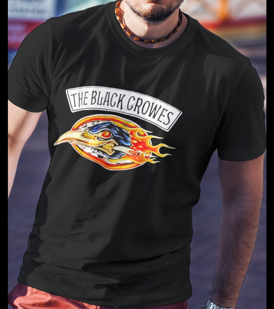 The Black Crowes 90s Flaming Crow Head T-Shirt