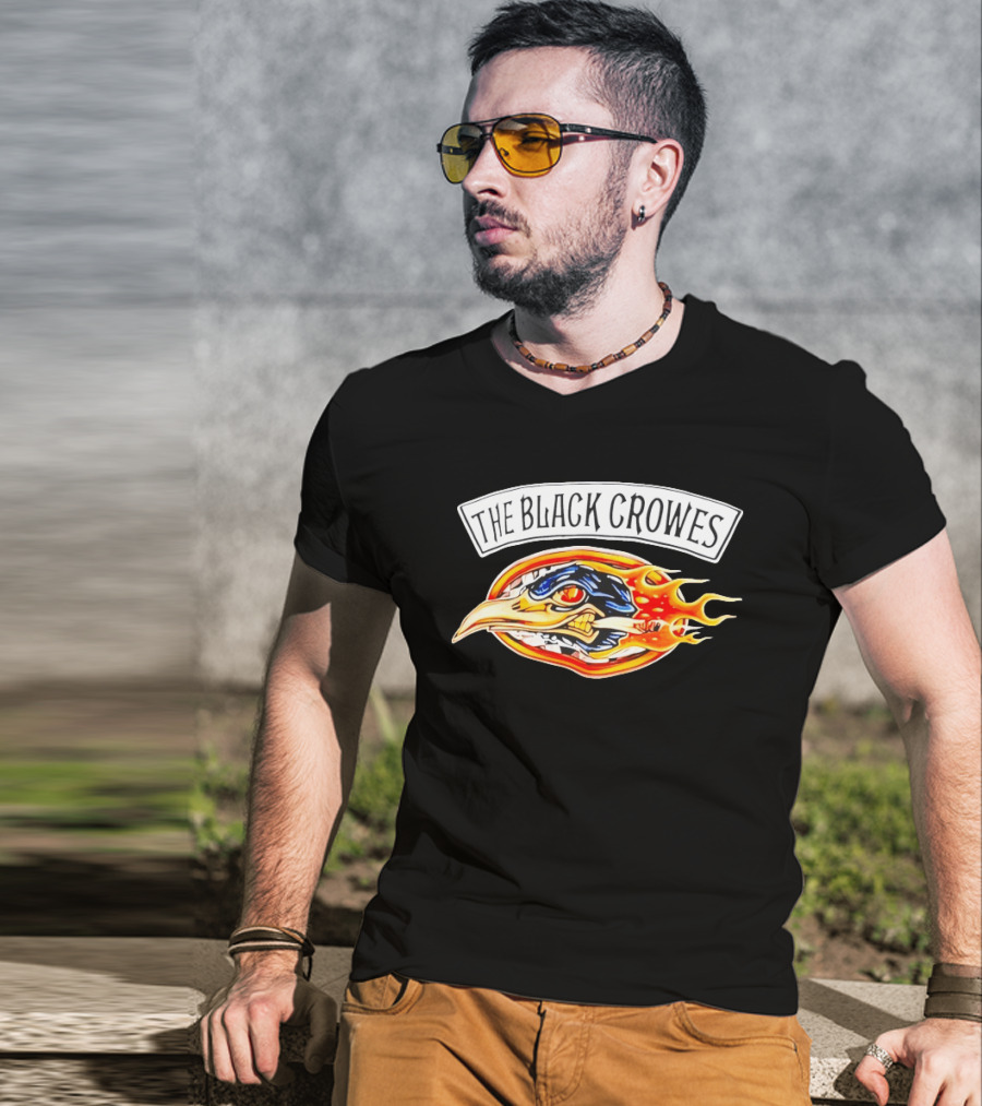 The Black Crowes 90s Flaming Crow Head T-Shirt