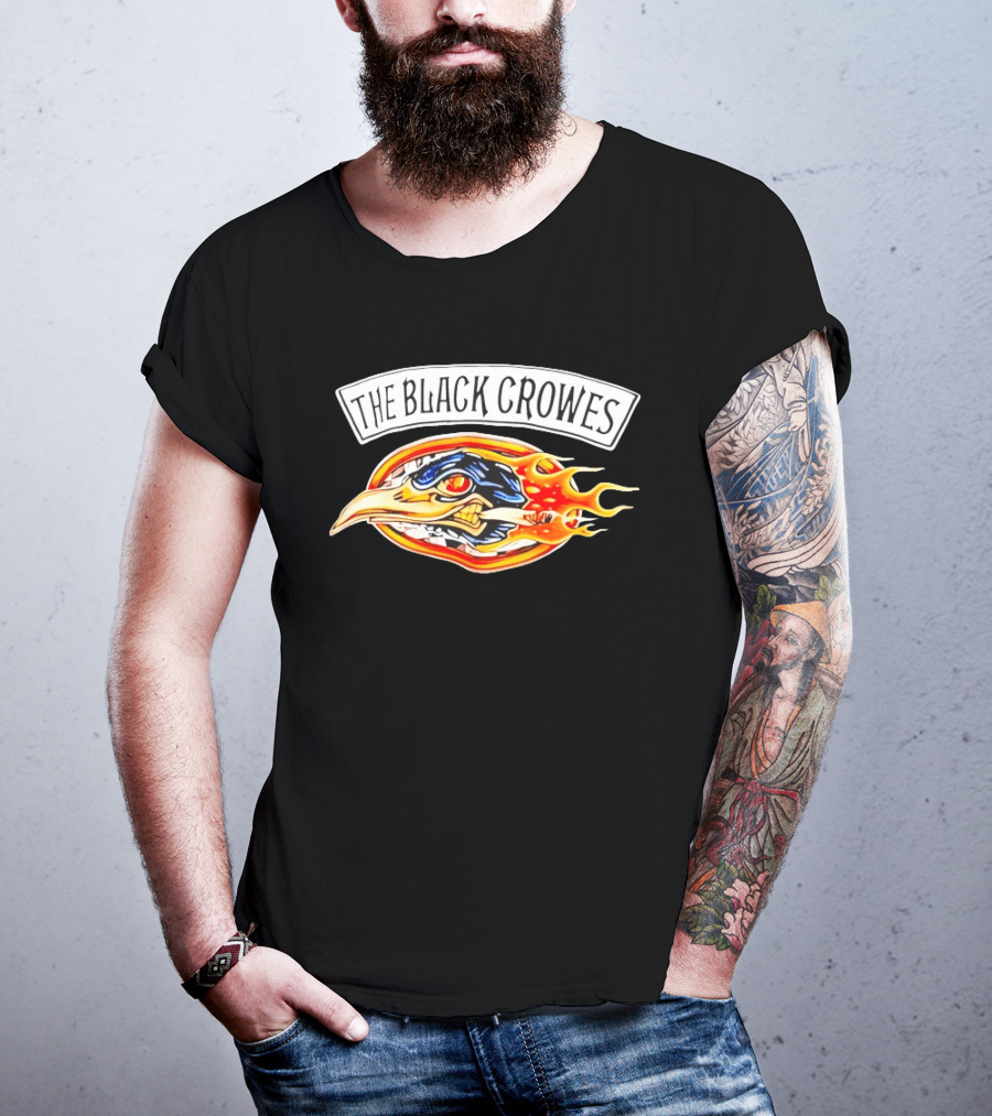 The Black Crowes 90s Flaming Crow Head T-Shirt