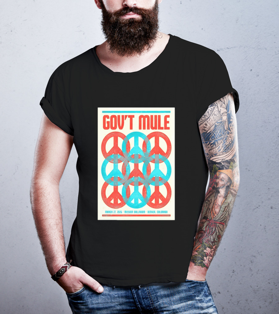 Gov't Mule Mission Ballroom Denver March 27 2026 Peace T-Shirt