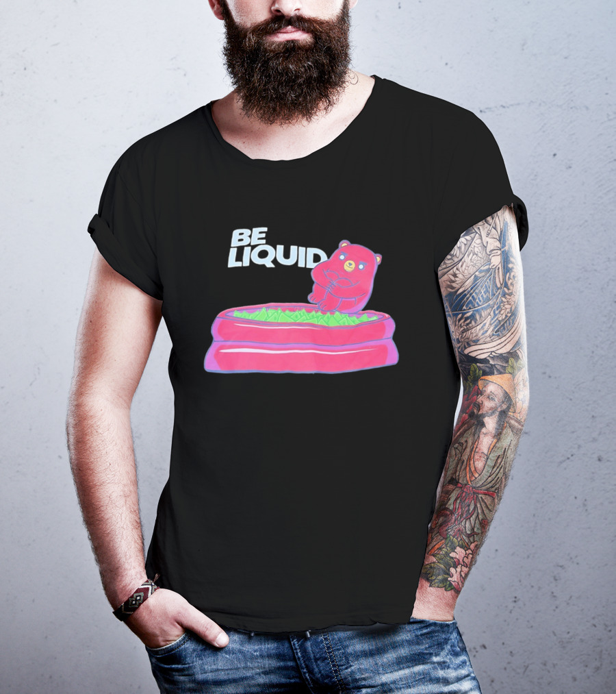 Be Liquid Pool Money Bear Relaxing In Inflatable Pool T-Shirt