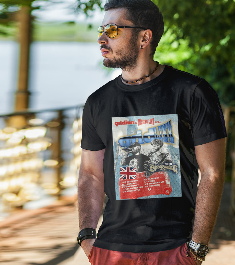 Gridiron X Missing Link UK 2026 Tour With Gridlink Dates And British Flag T-Shirt