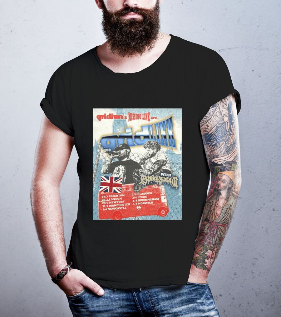 Gridiron X Missing Link UK 2026 Tour With Gridlink Dates And British Flag T-Shirt