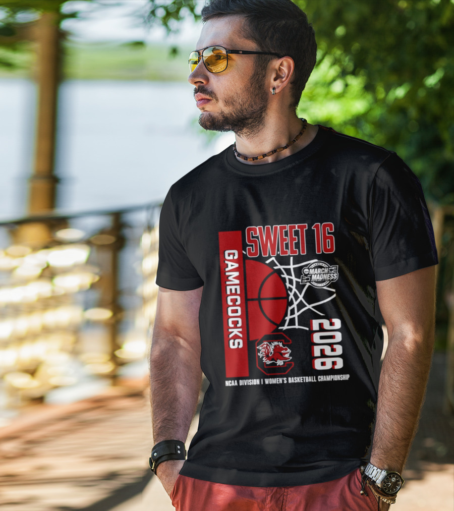 South Carolina Gamecocks 2026 NCAA Division I Women's Basketball Championship March Madness Sweet 16 T-Shirt