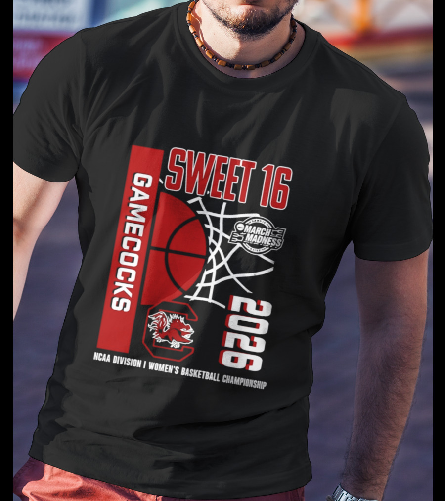 South Carolina Gamecocks 2026 NCAA Division I Women's Basketball Championship March Madness Sweet 16 T-Shirt