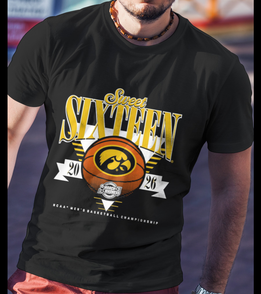 Sweet Sixteen Iowa Hawkeyes 2026 NCAA Men's Basketball Championship T-Shirt
