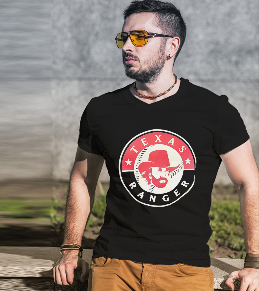 Texas Rangers Chuck Norris Baseball Logo Bold Star Circle T-Shirt