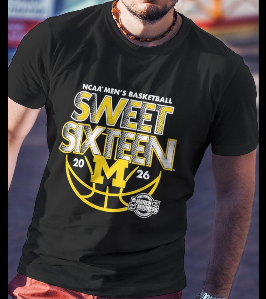 NCAA Men's Basketball Michigan Wolverines Sweet Sixteen 2026 T-Shirt