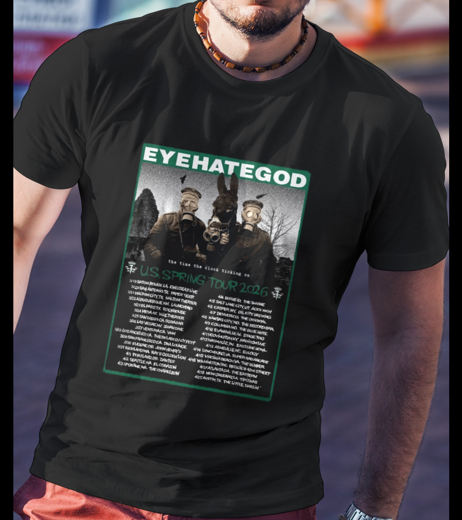 Eyehategod US Spring Tour 2026 The Time The Ticking On Tour Dates T-Shirt
