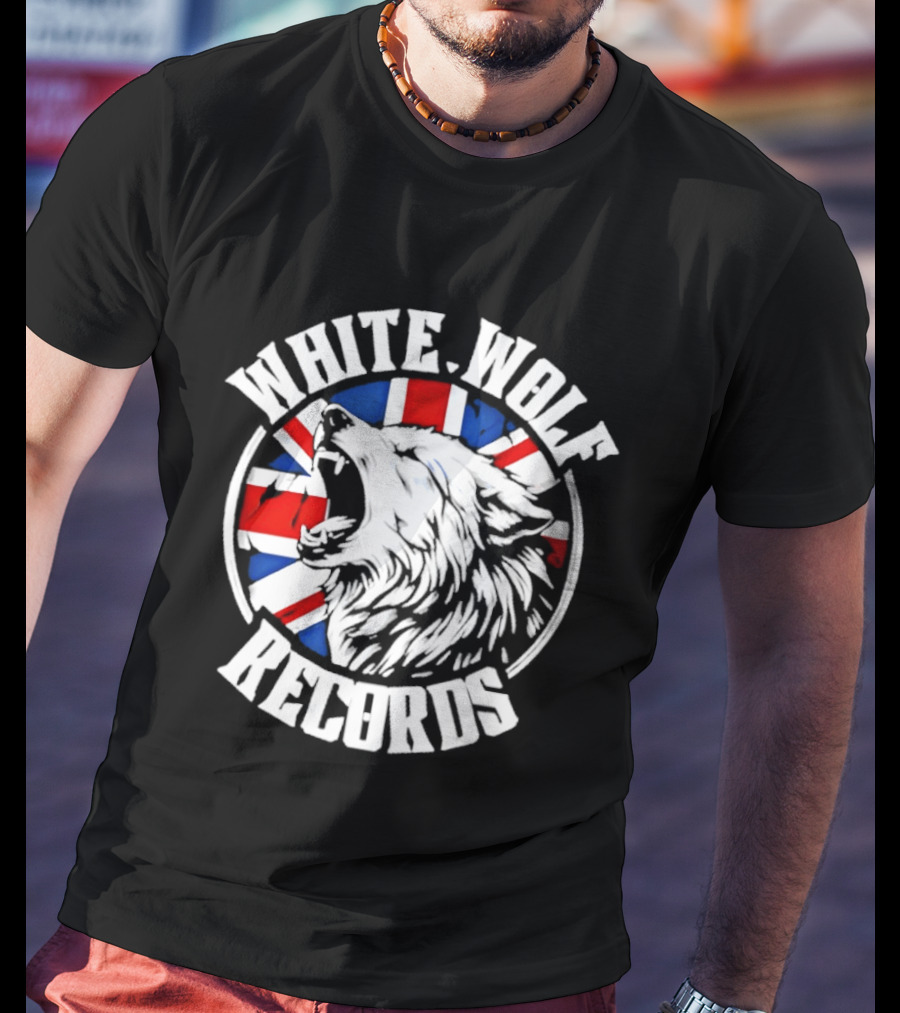 White Wolf Records British Flag Wolf T-Shirt