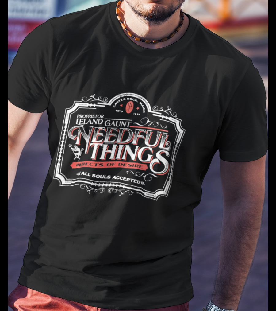Proprietor Leland Gaunt Needful Things All Souls Accepted T-Shirt