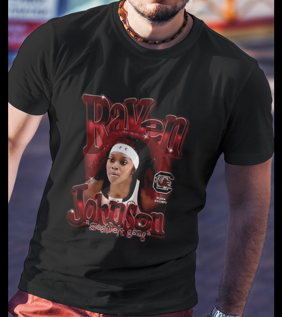 Raven Johnson Seatbelt Gang South Carolina Gamecocks Basketball Playa Society T-Shirt