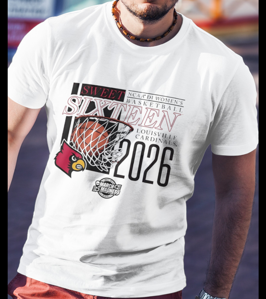 Louisville Cardinals Sweet Sixteen 2026 NCAA D1 Women's Basketball March Madness T-Shirt