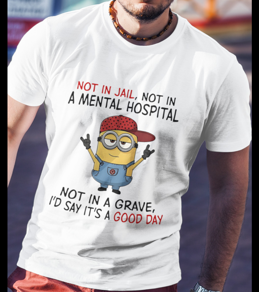 Minion Not In Jail Not In A Mental Hospital Not In A Grave Good Day T-Shirt