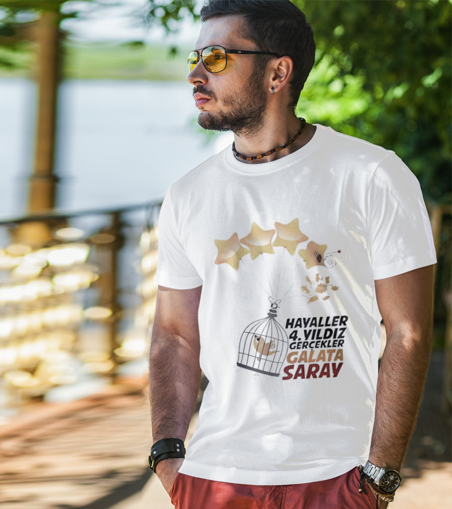 Havaller 4 Yıldız Gerçekler Galata Saray Turkish Football Club Stars T-Shirt