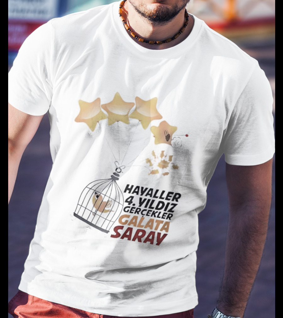 Havaller 4 Yıldız Gerçekler Galata Saray Turkish Football Club Stars T-Shirt