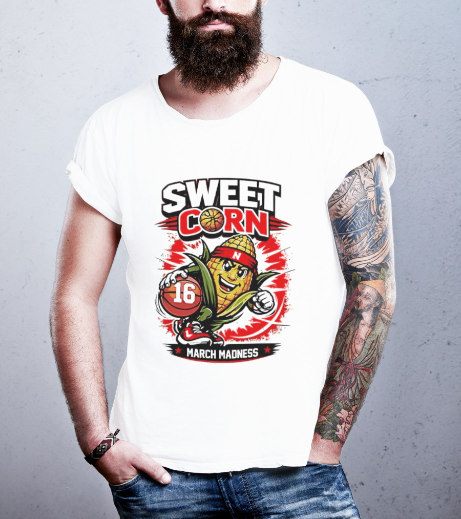 Nebraska Sweet Corn Basketball 16 March Madness T-Shirt