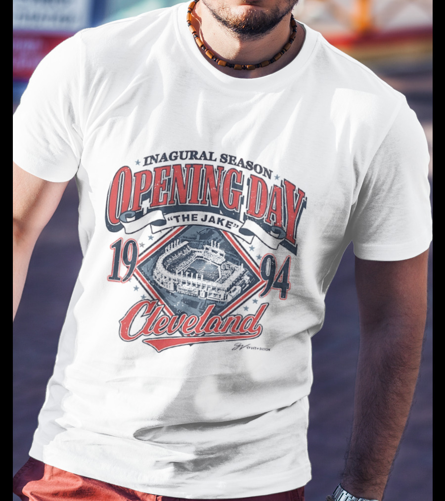 Inaugural Season Opening Day The Jake 1994 Cleveland Baseball T-Shirt