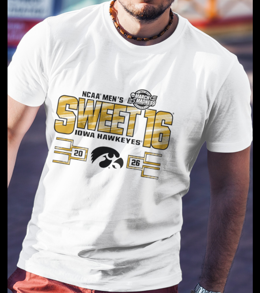 NCAA Men's March Madness 2026 Iowa Hawkeyes Sweet 16 T-Shirt