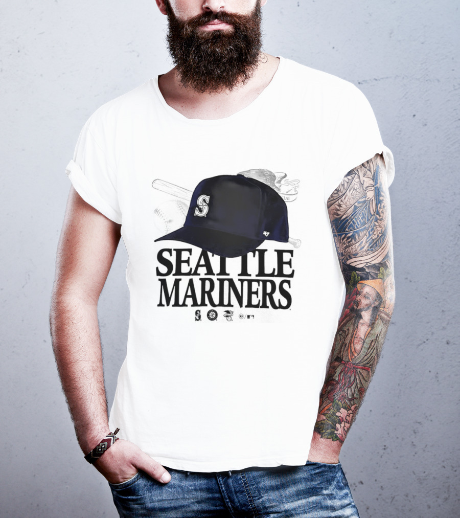 Seattle Mariners In The Paper Foundation Cap With Brushed Effect T-Shirt