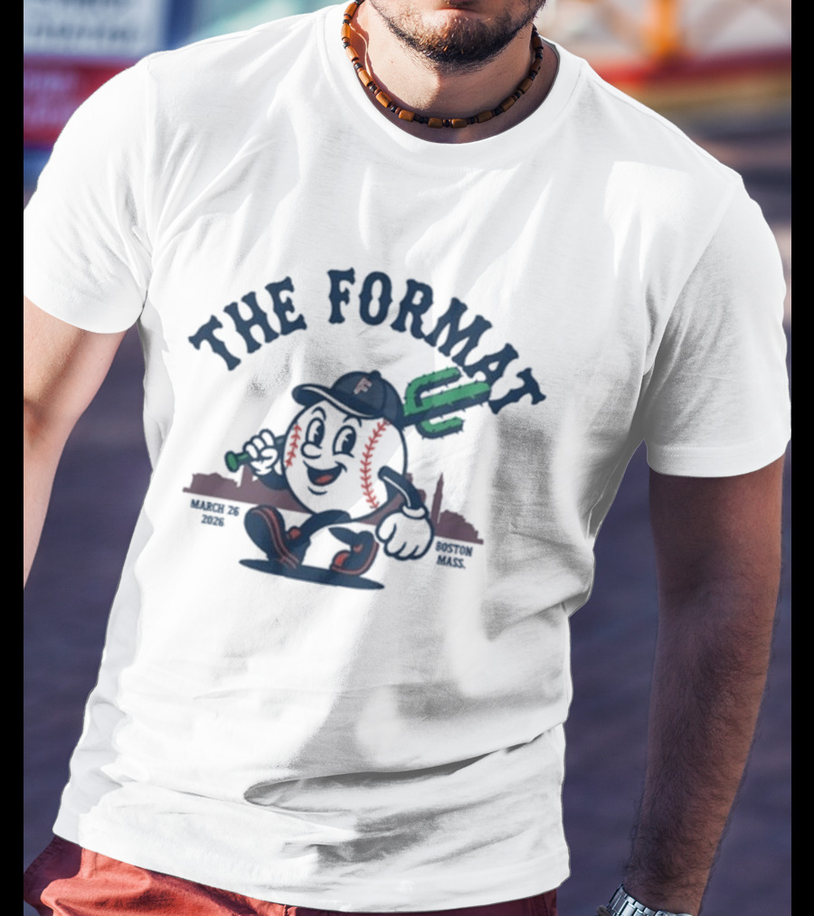 The Format Baseball Character Boston Roadrunner March 26 2026 Tour T-Shirt