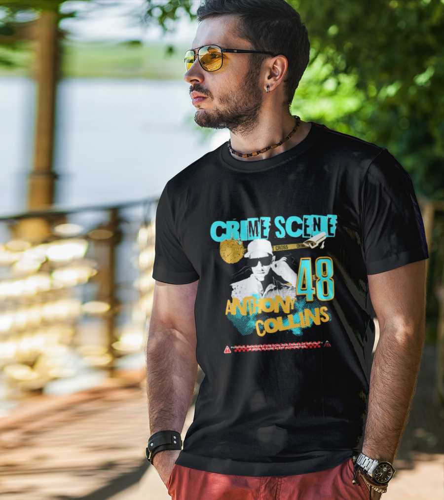 Crime Scene Anthony Collins 48 Wanted By The ECHL For Crimes Of Brutality T-Shirt