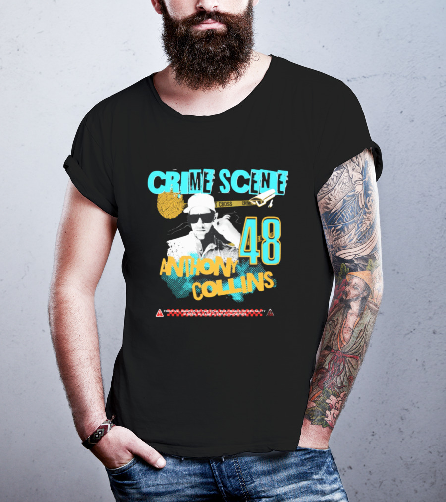 Crime Scene Anthony Collins 48 Wanted By The ECHL For Crimes Of Brutality T-Shirt