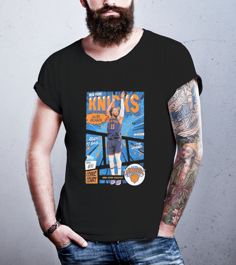 New York Knicks Jalen Brunson Comic Court Issue 11 Basketball 2026 T-Shirt