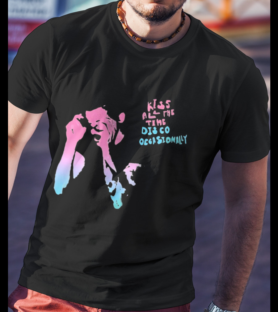 Kiss All The Time Disco Occasionally Red Blue T-Shirt