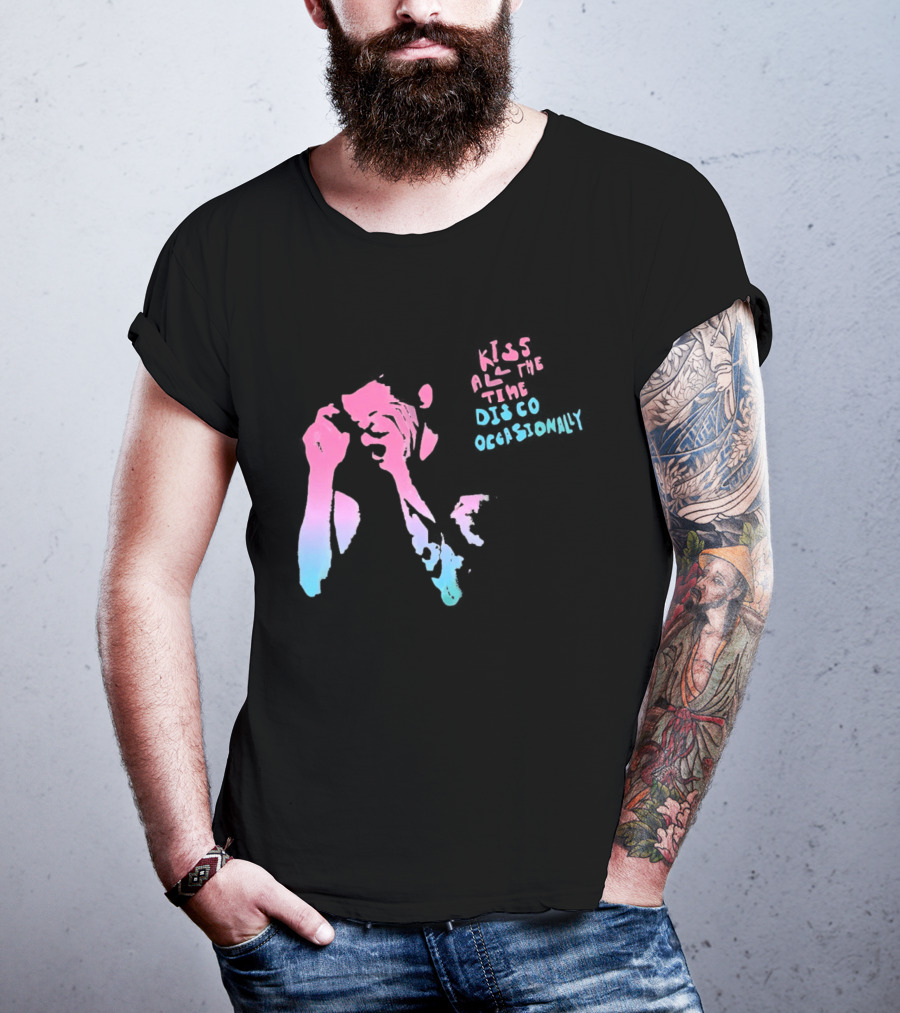 Kiss All The Time Disco Occasionally Red Blue T-Shirt