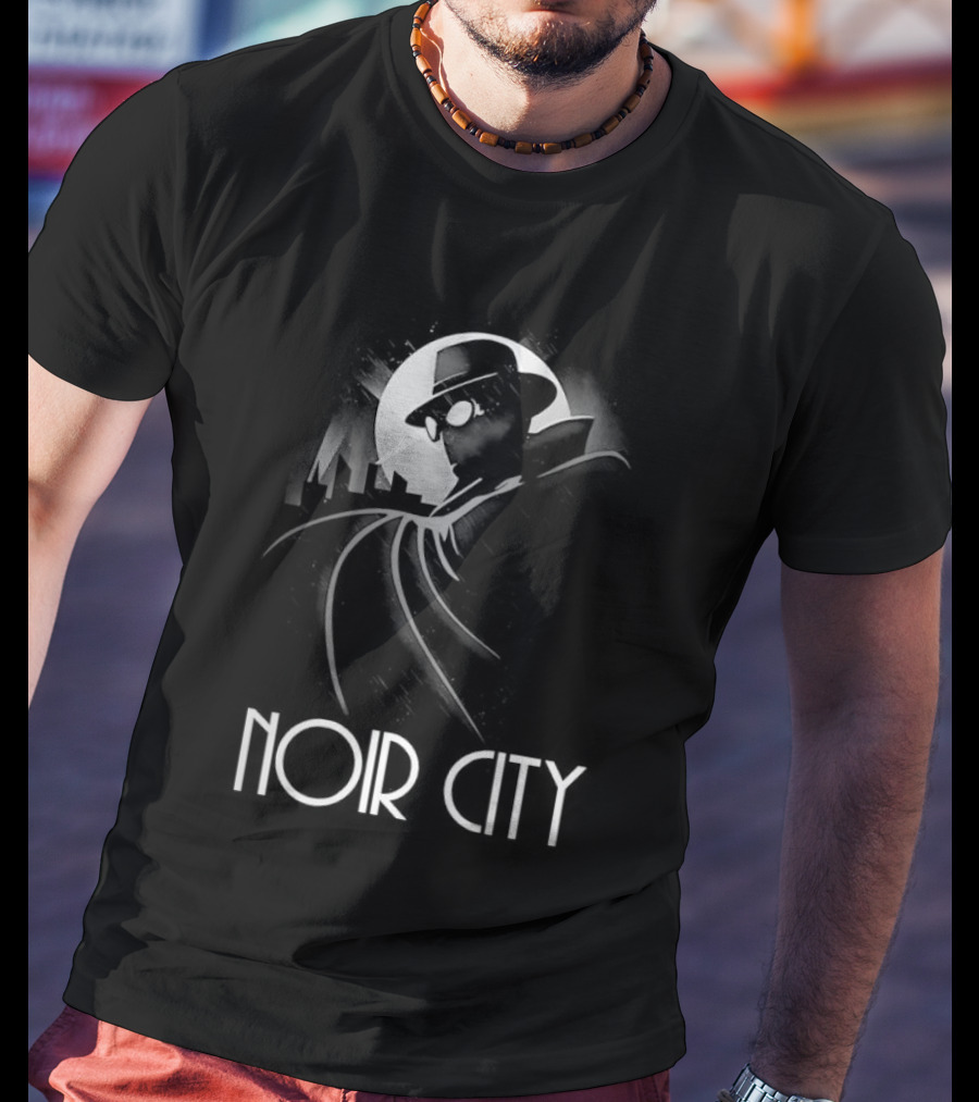 Spider Man Noir City Stylized White T-Shirt