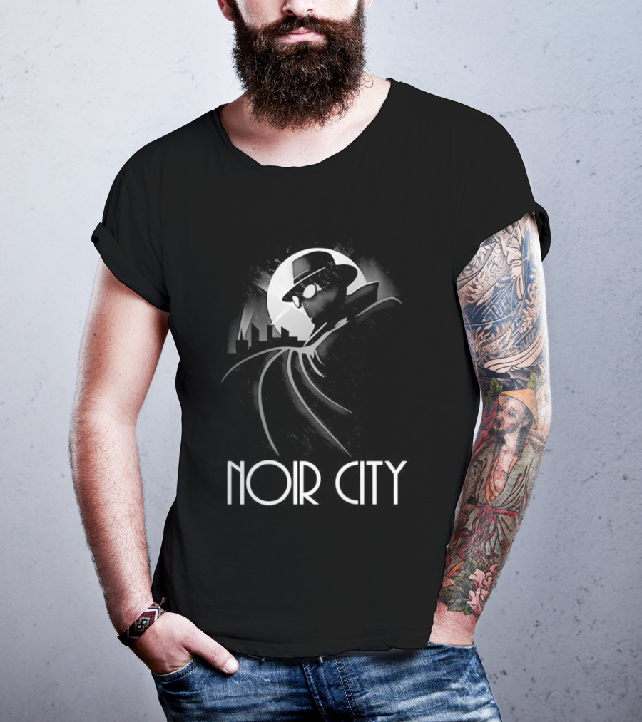 Spider Man Noir City Stylized White T-Shirt