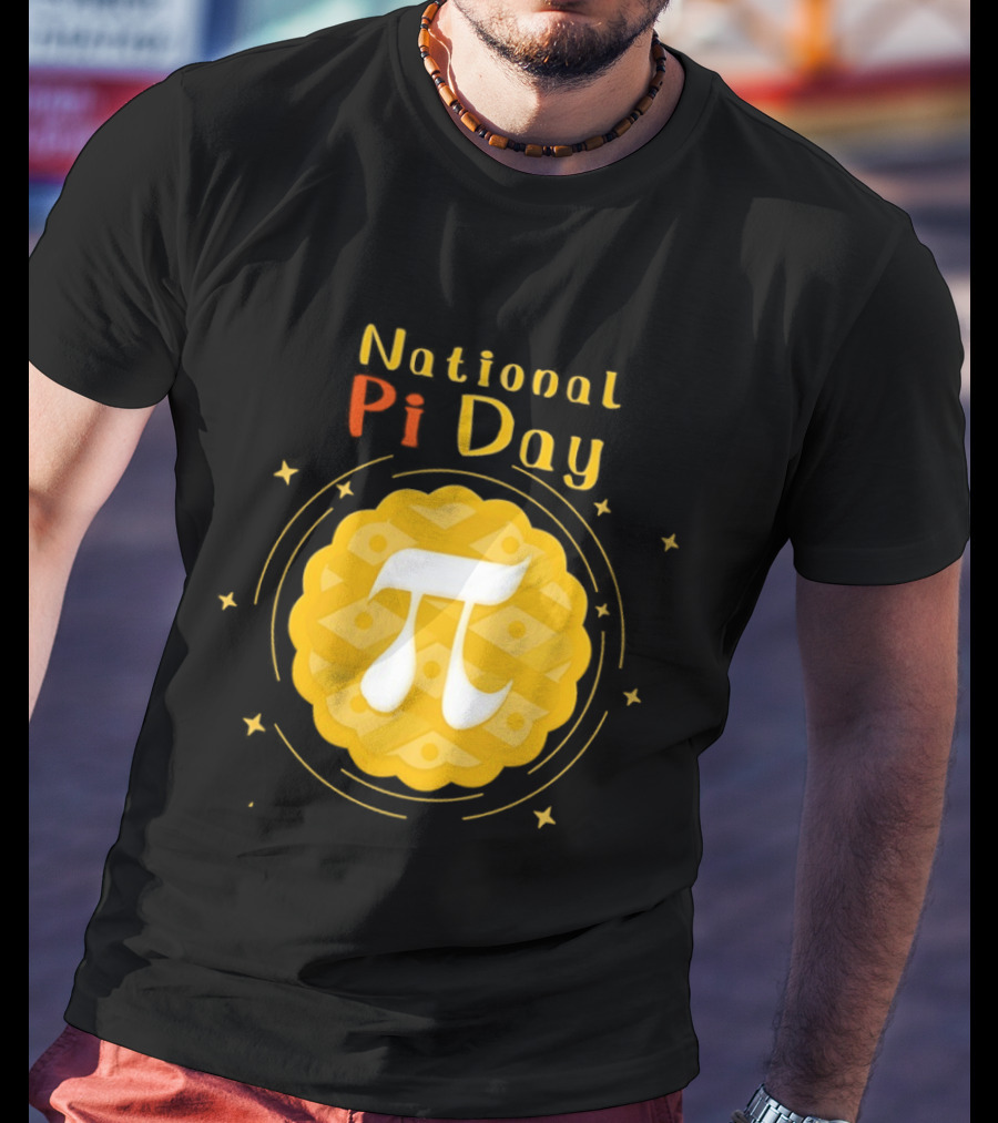 National Pi Day Pie Icon With Stars And Math T-Shirt