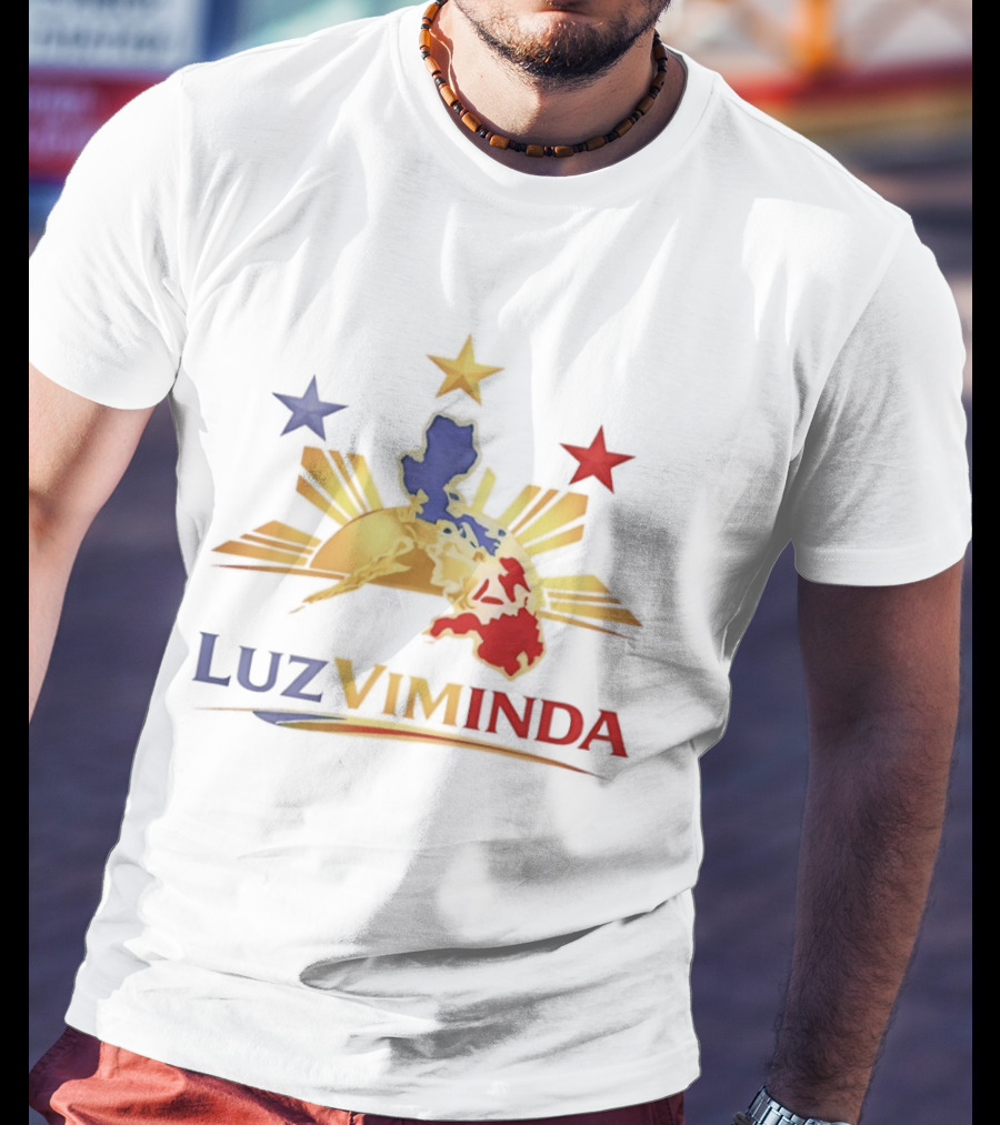 Luzviminda Philippines Map Filipino Pride Luzon Visayas Mindanao Sun Stars T-Shirt