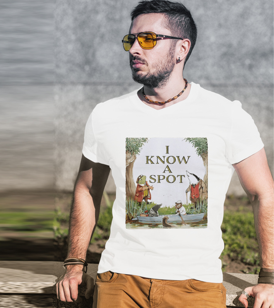 The Wind In The Willows Characters I Know A Spot Scene With Mole Water Rat Badger And Toad T-Shirt