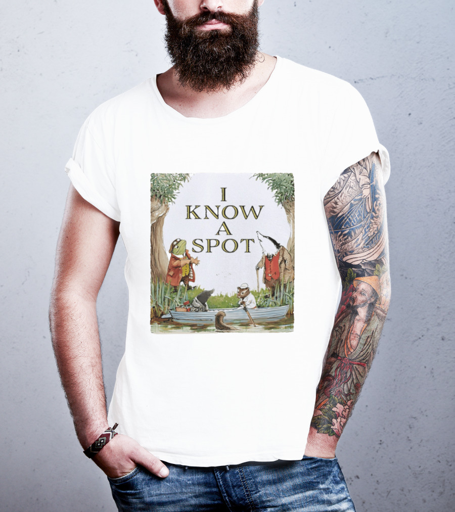 The Wind In The Willows Characters I Know A Spot Scene With Mole Water Rat Badger And Toad T-Shirt