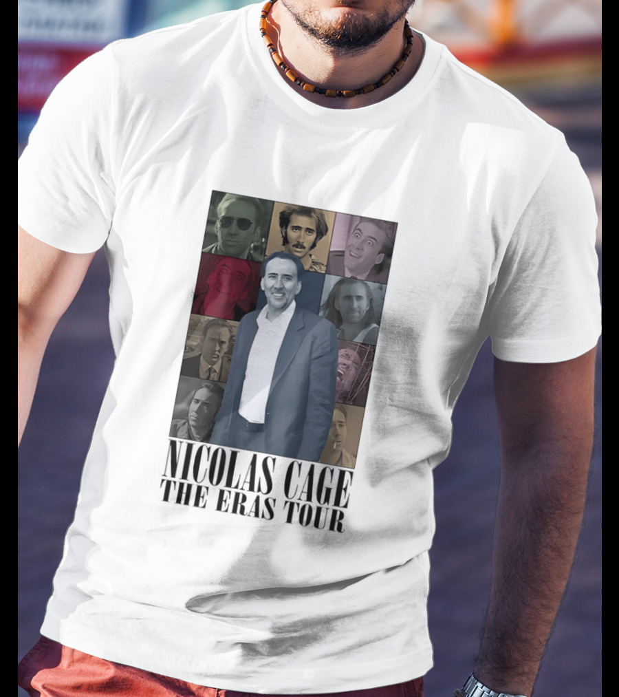 Nicolas Cage The Eras Tour Multicolor Collage T-Shirt