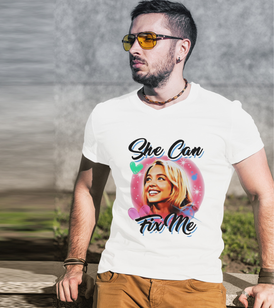 Sydney Sweeney Euphoria She Can Fix Me Hearts Stars T-Shirt
