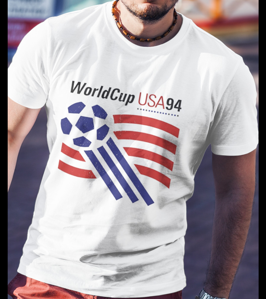 World Cup USA 94 Iconic Soccer Ball And Stripes T-Shirt