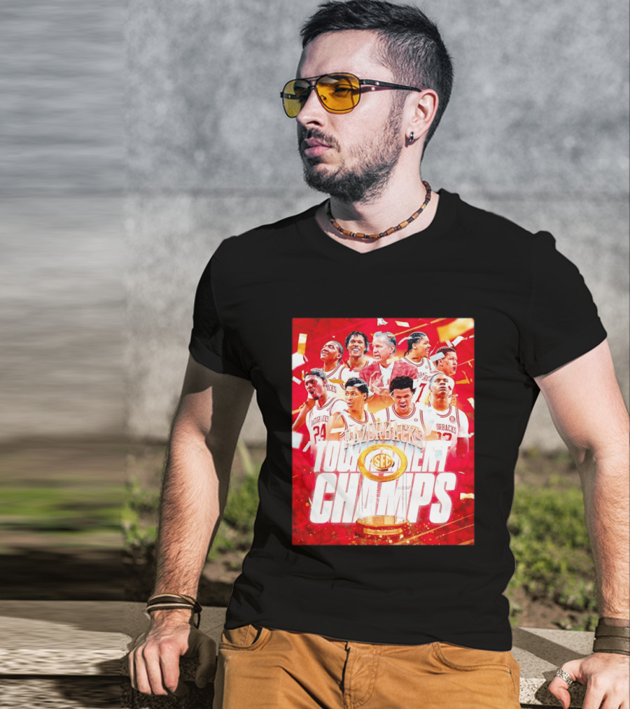 Arkansas Razorbacks SEC Tournament Champs Basketball T-Shirt