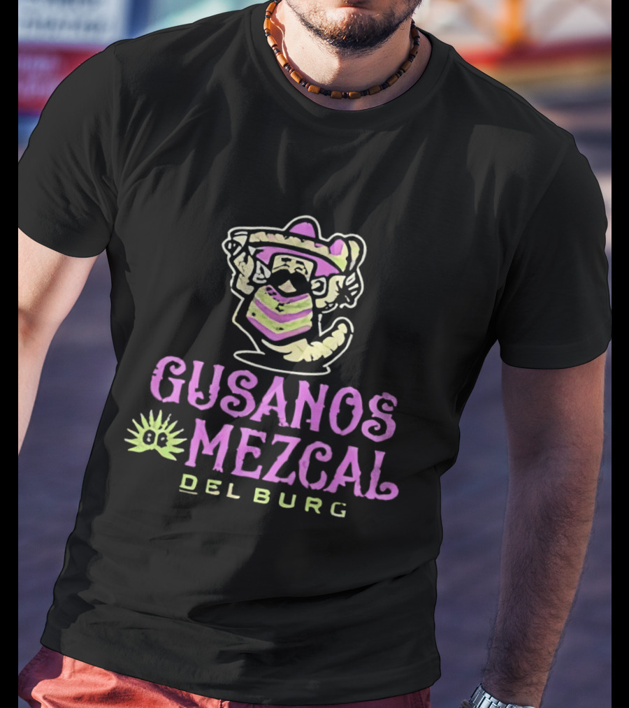 Gusanos Mezcal Del Burg 2026 Sombrero Worm Cartoon T-Shirt