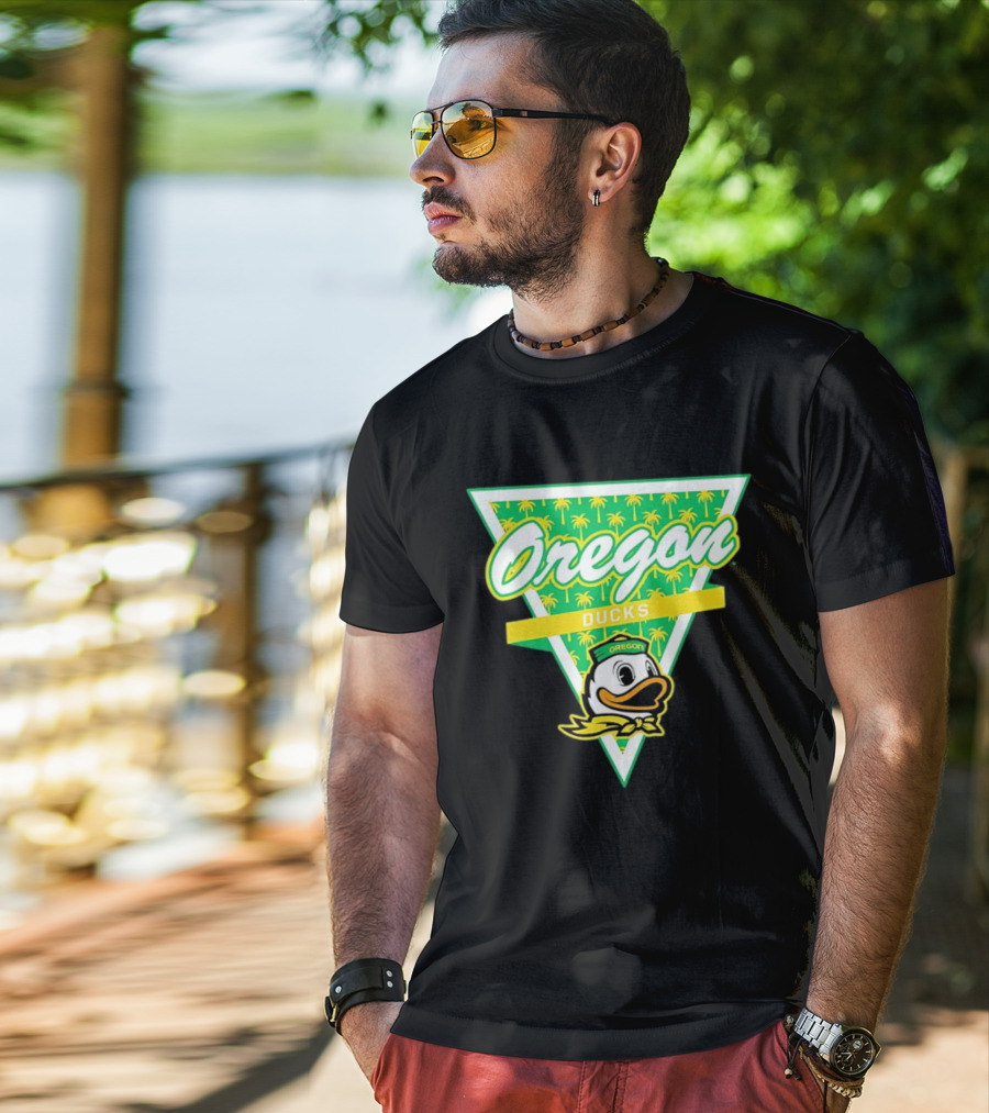 Oregon Ducks Palm Tree Triangle T-Shirt